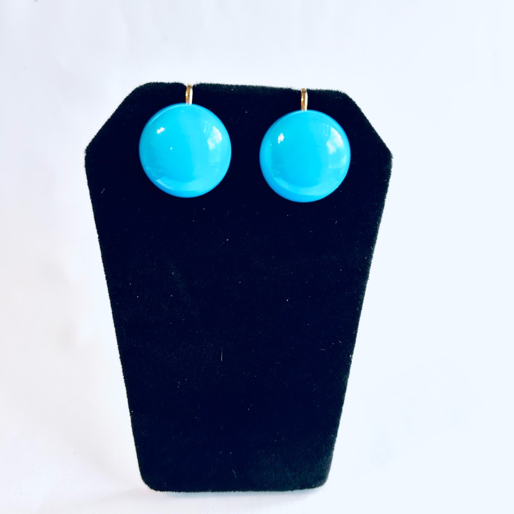 Vintage Blue ClipOn Earrings Vintage Earrings Vintage Jewelry